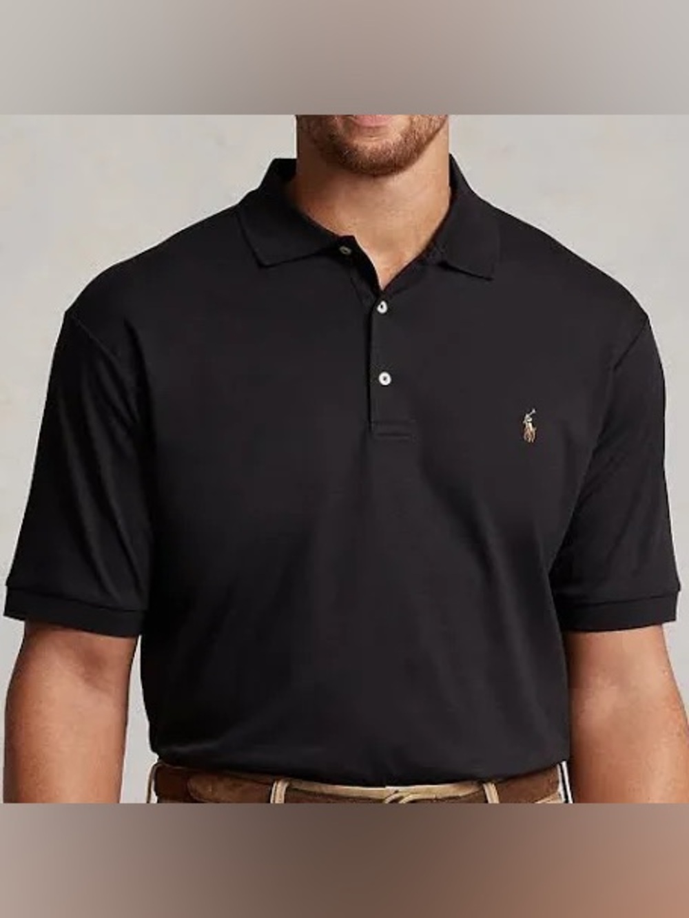Polo RL black soft polo shirt sz L